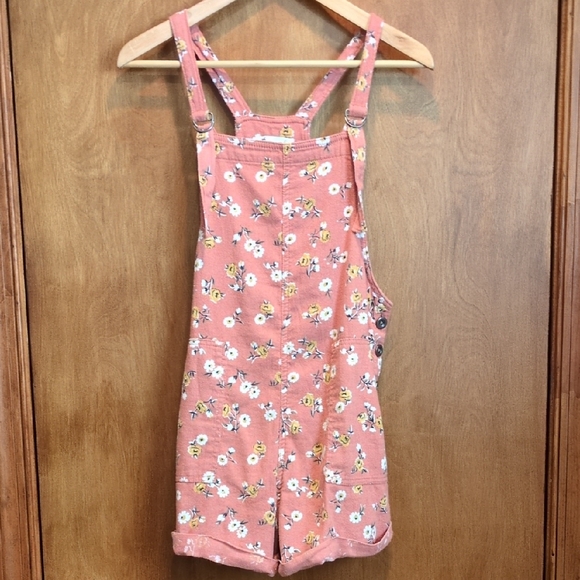 Hollister Pants - Hollister Cotton Blend Floral Overalls in Rosy Brown Size S